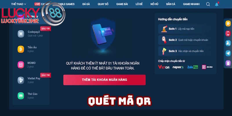 Hình thức quét mã QR tiện lợi